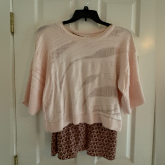 CAbi Sweaters - CAbi Light Pink Knit Top with Floral Detail and a Cabi Tank layer included!